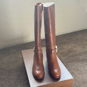 Coach Tan Over the Knee Boots